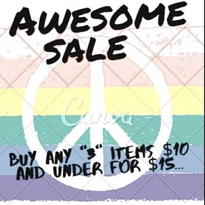 All merchandise $10 and below